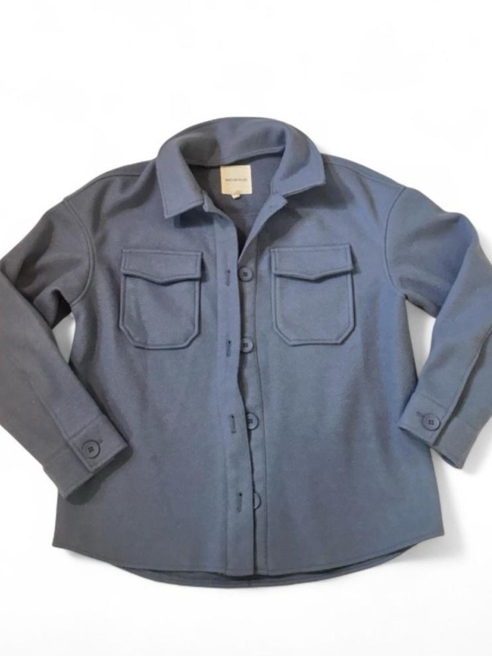 Avec Les Filles Periwinkle Button-Front Shirt Jacket